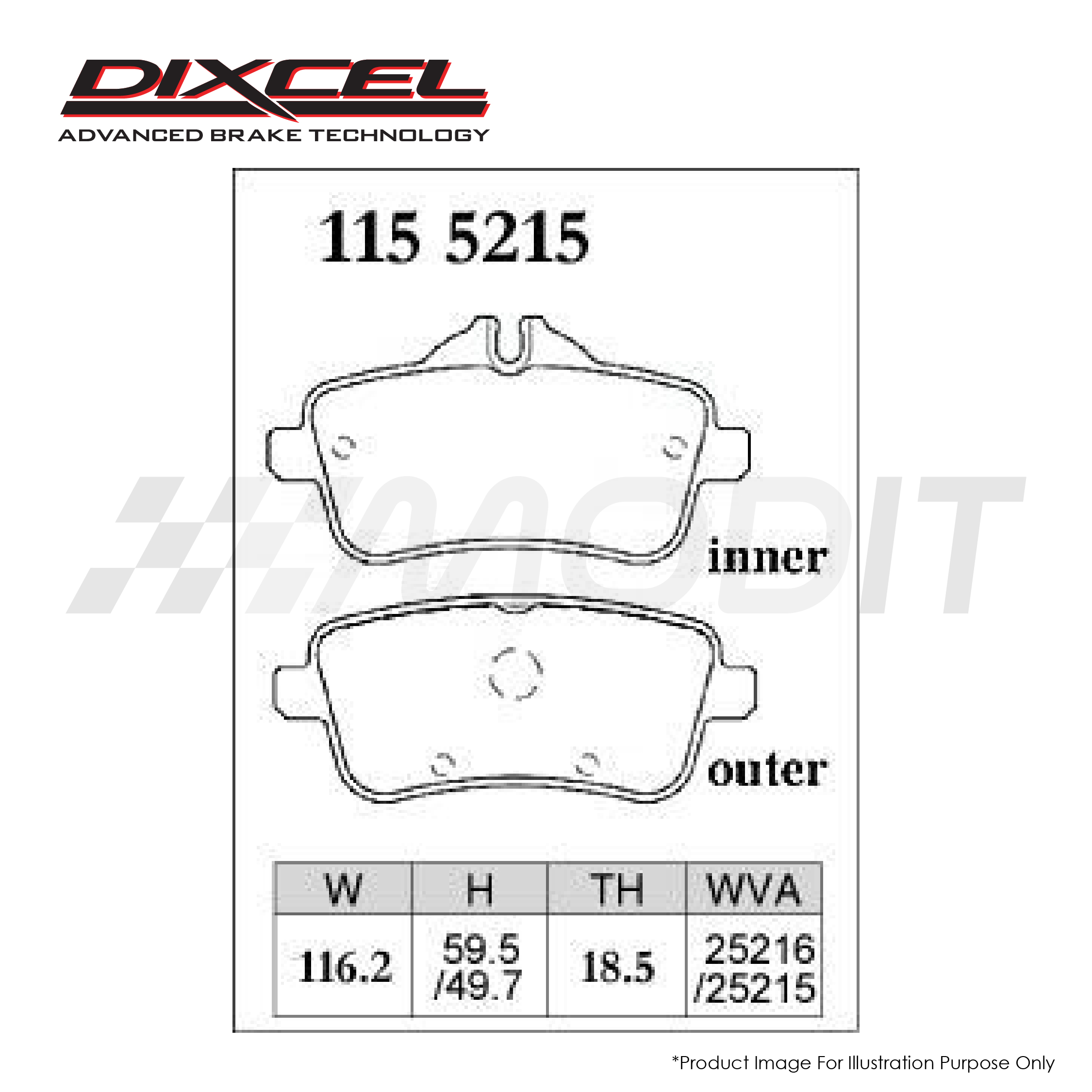Mercedes Benz W176 A45 / C117 CLA45 / X156 GLA45 2014+ - Dixcel ES Brake Pad 1155215 (Rear Set) - Image 2