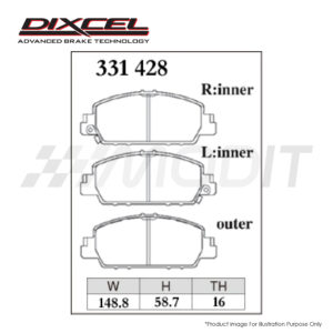 Honda Odyssey RC1 / Stepwagon RP1- 3 / Accord T2A / HR-V T7A - Dixcel ES Brake Pad 331428 (Front Set)