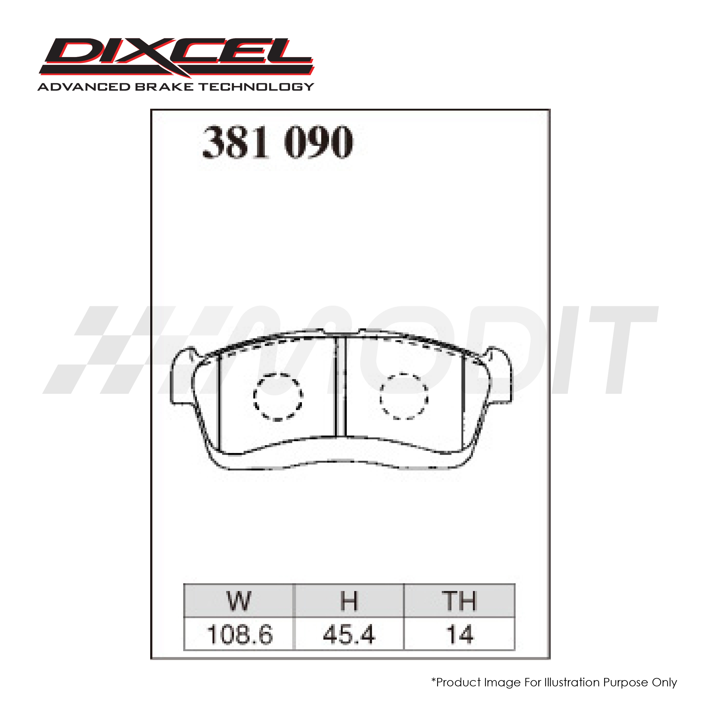 Perodua Myvi 1.3 2005-2011 - Dixcel ES Brake Pad 381090 (Front Set) - Image 2